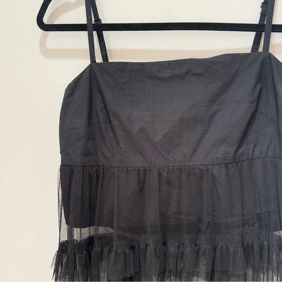 Maeve Anthropologie Mesh Whimsygoth Tiered Fairy Black Dress Size Medium K62 - Picture 6 of 16